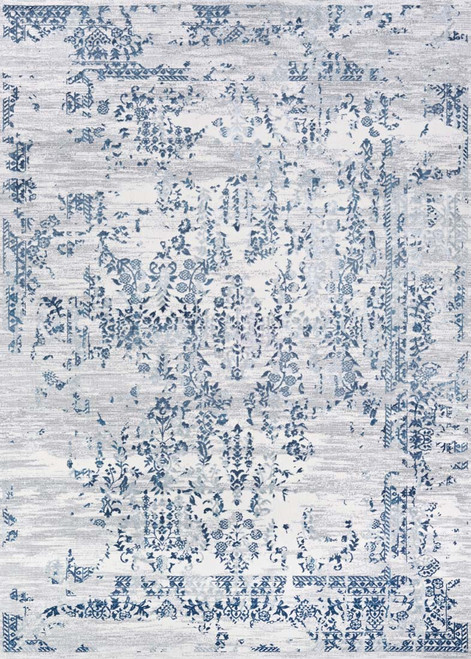 Couristan Calinda Samovar 5195 0758 Steel Blue Ivory Rug