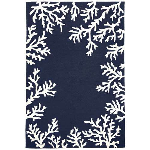 TransOcean Liora Manne Capri 1620/33 Coral Border Navy Rug