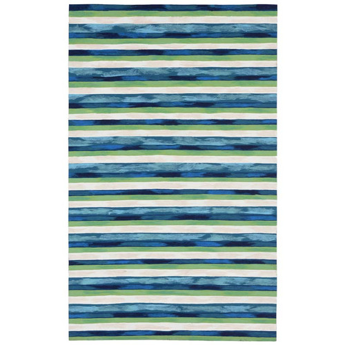 TransOcean Liora Manne Visions II 4313/03 Painted Stripes Cool Blue Rug