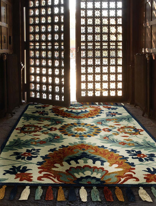 Capel Rambler Manihari 2582-645 Vanilla Multi Rug