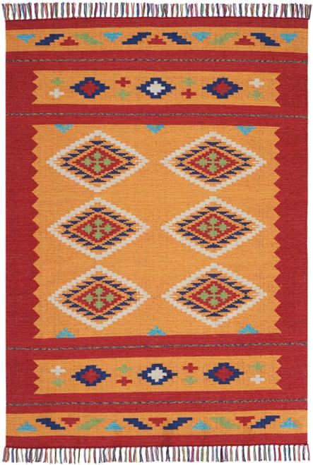Nourison Baja BAJ02 Yellow Red Rug
