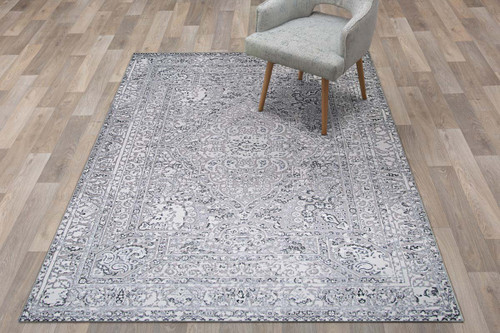 Couristan Brocatelle Belle Fleur 2618-8257 Silver Rug