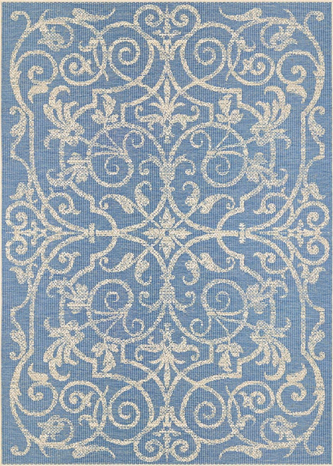 Couristan Monaco Summer Quay 2106/3143 Ivory Sapphire Rug