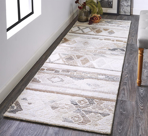 Feizy Asher 8770F Ivory Brown Rug