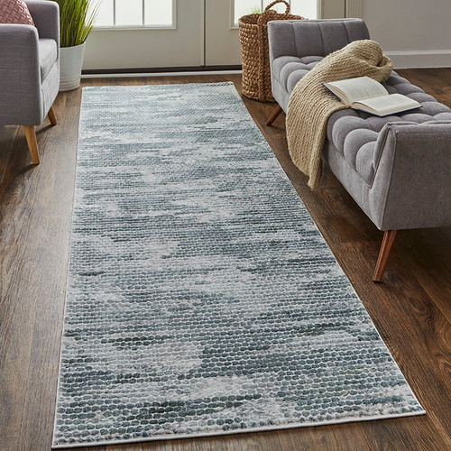 Feizy Atwell 3171F Teal Teal Rug