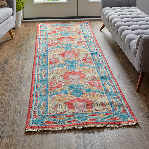 Feizy Beall 6633F Blue Red Rug