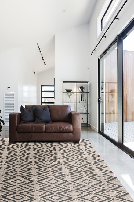 Feizy Enzo 8733F Taupe Black Rug