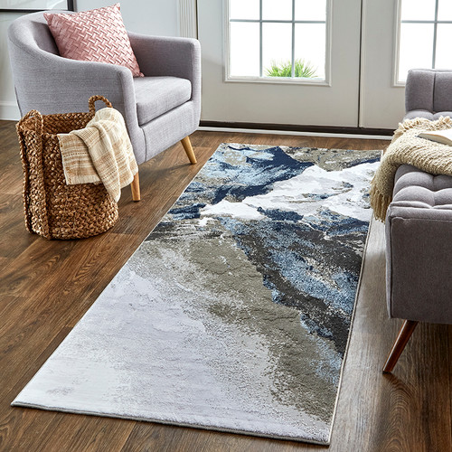 Feizy Gaspar 3838F Gray White Rug