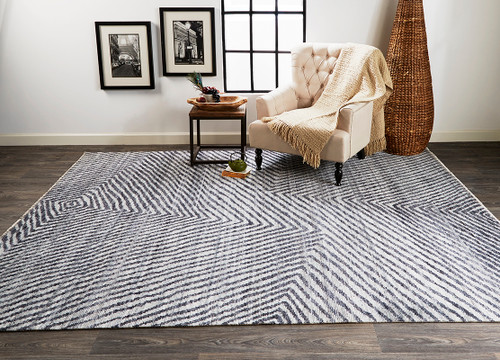 Feizy Vivien 6555F Gray Blue Rug