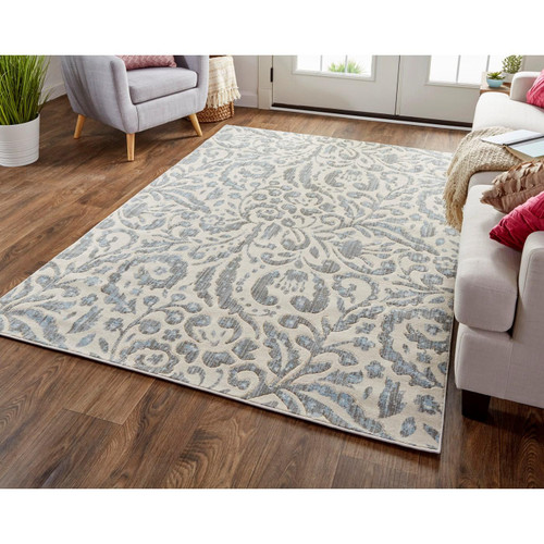 Feizy Milton 3473F Blue Ivory Rug