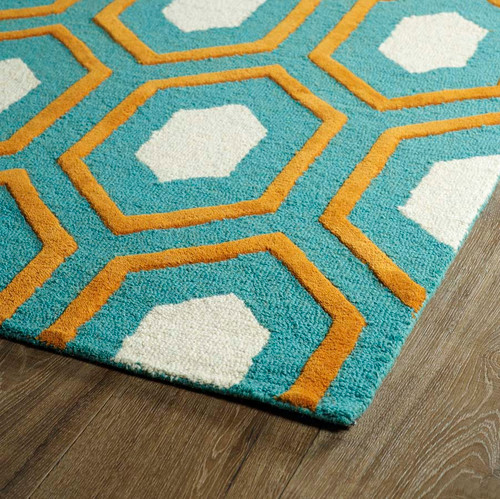 Kaleen Spaces SPA03-91 Teal Rug