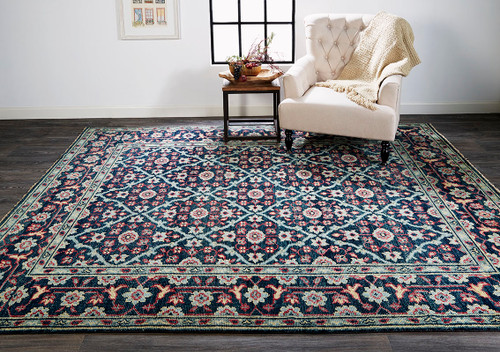 Feizy Piraj 6463F Teal Red Rug