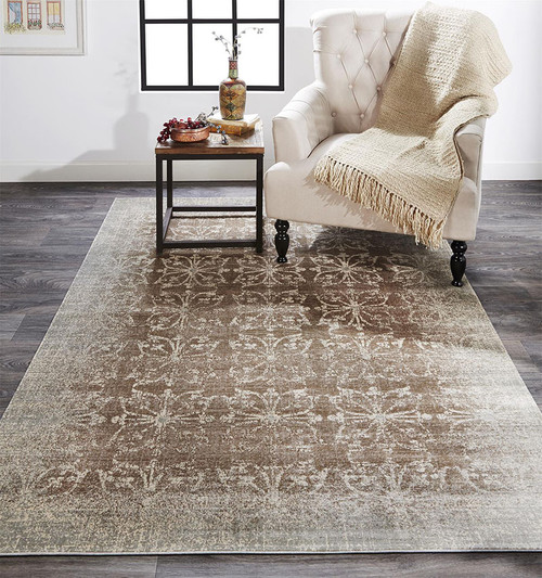 Feizy Fiona 3267F Gray Cream Rug