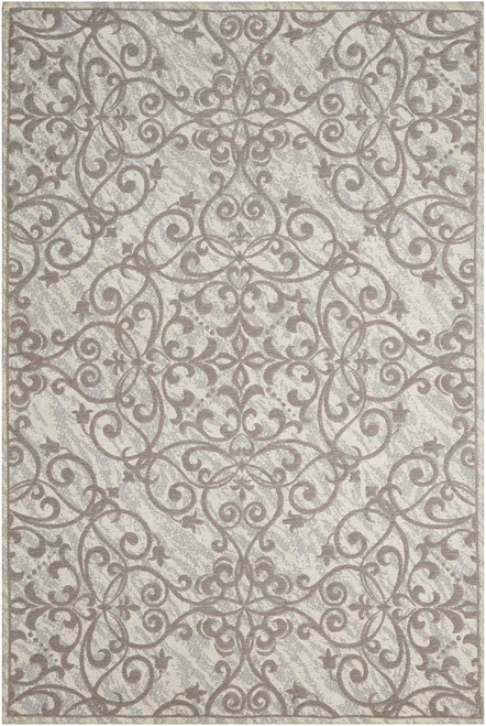 Nourison Damask DAS01 Ivory/Grey Rug