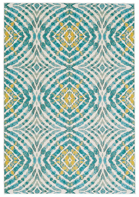 Feizy Keats 3469F Blue Yellow Rug
