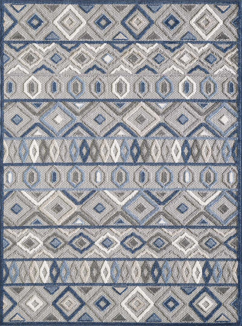 Kas Calla 6921 Grey Blue Aztec Rug