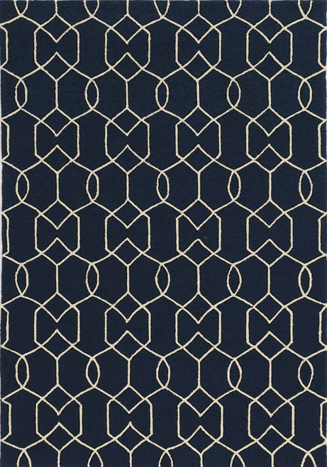 Kas Libby Langdon Hamptons 5230 Navy Groovy Gate Rug
