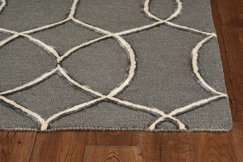 Kas Libby Langdon Upton 4303 Charcoal Snow Groovy Gate Rug
