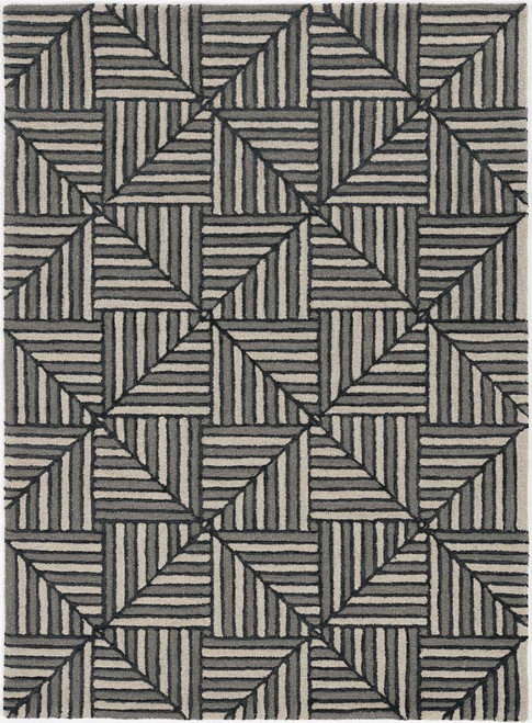 Kas Libby Langdon Upton 4304 Navy Charcoal Diagonal Tile Rug
