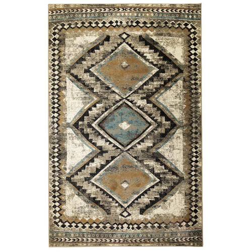 TransOcean Ashford 8139 03 Diamond Trio Ivory Blue Rug