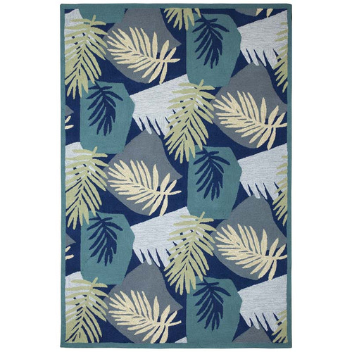 TransOcean Capri 1733 33 Patchwork Palms Navy Rug