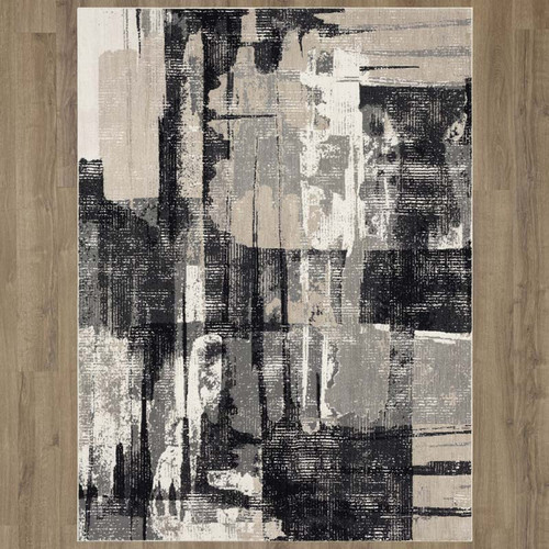 Karastan Epiphany 92210 90166 Brush Strokes Soot Rug