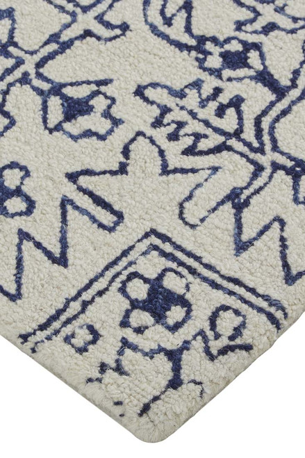 Feizy Belfort 8778F Ivory Navy Rug