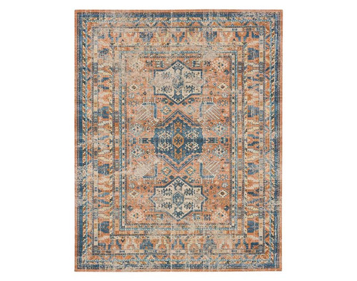 Karastan Zula R1178 922 Haykota Terracotta Rust Blue Rug
