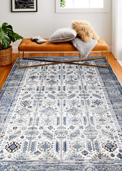 Bashian Cambridge C191-CM102 Ivory Blue Rug