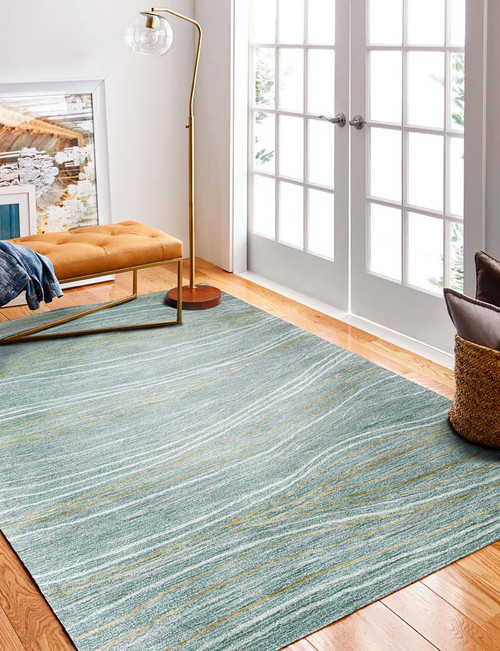 Bashian Greenwich R129-HG386 Teal Rug