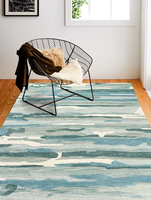 Bashian Verona R130-LC164 Aqua Rug