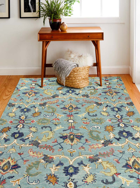 Bashian Valencia R131-AL110 Teal Rug