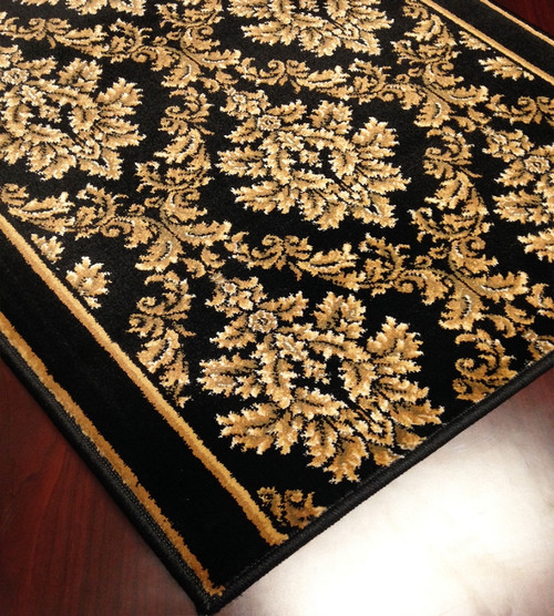 Cersei 2069BK Tapestry Black Carpet Hallway and Stair Runner - 33" x 8 ft