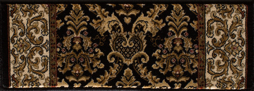 Cersei 5614.81 Elegant Ivory Black Stair Treads - 9 in x 33 in
