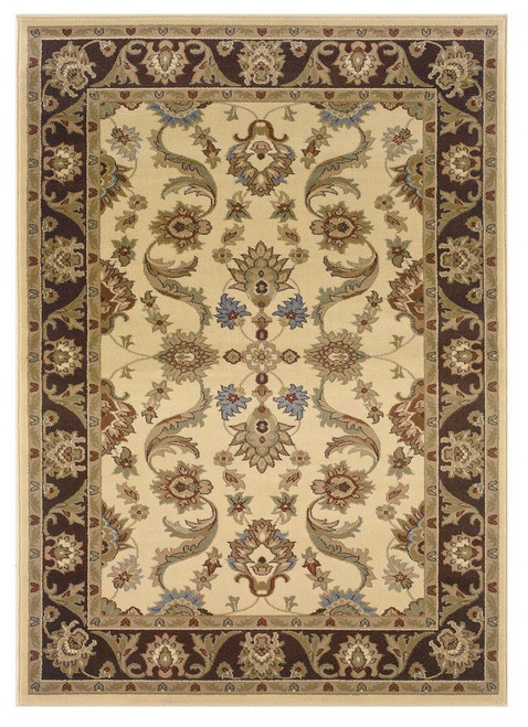 LR Resources Adana 80371 Cream Brown Rug