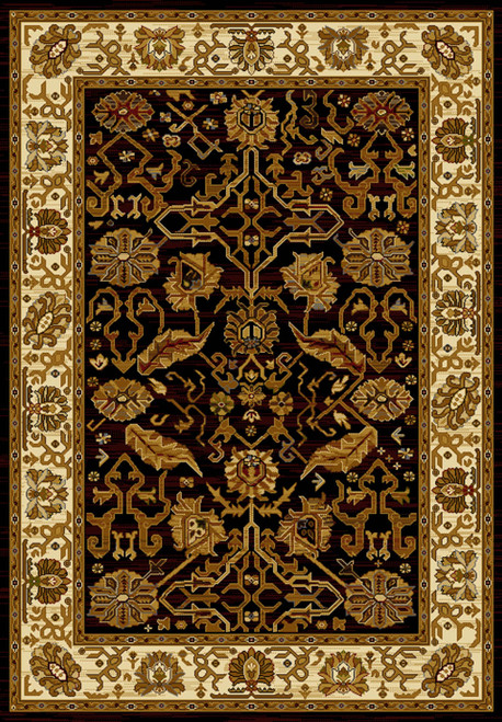 U.W. Affinity 750-01170 Persian Canvas Black Rug