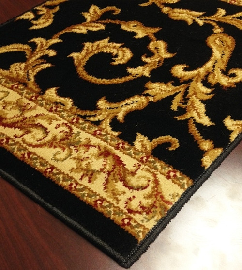 BRI01 Black Carpet Hallway and Stair Runner - 26" x 8 ft