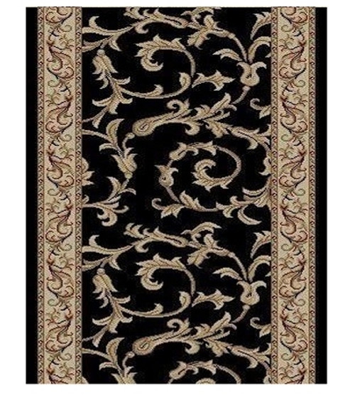 BRI01 Black Carpet Hallway and Stair Runner - 26" x 16 ft