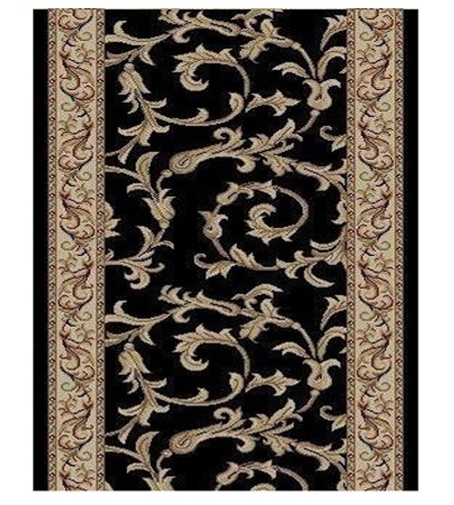 BRI01 Black Carpet Hallway and Stair Runner - 26" x 20 ft