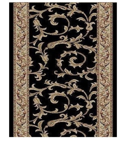 BRI01 Black Carpet Hallway and Stair Runner - 26" x 23 ft