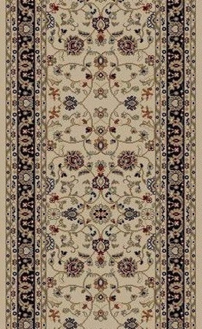 BRI03 Beige Black Carpet Hallway and Stair Runner - 26" x 12 ft