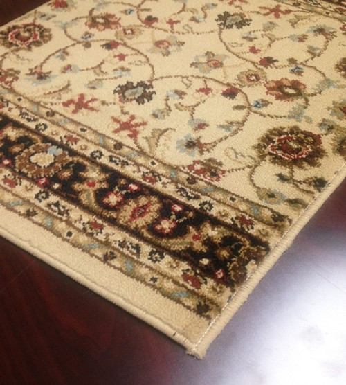 BRI03 Beige Black Carpet Hallway and Stair Runner - 26" x 20 ft