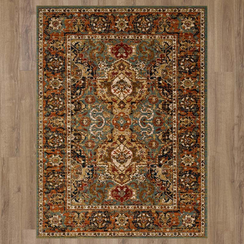 Karastan Spice Market 90938 50123 Dhahar Aquamarine Rug