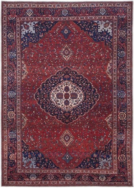 Feizy Rawlins 39HDF Red Navy Rug