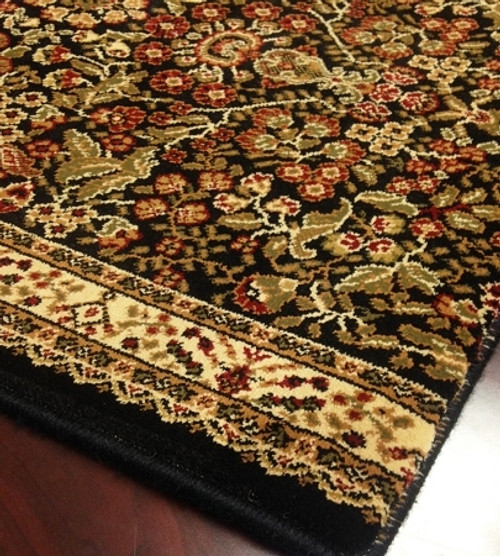 WO04 Black Carpet Hallway and Stair Runner - 26" x 8 ft