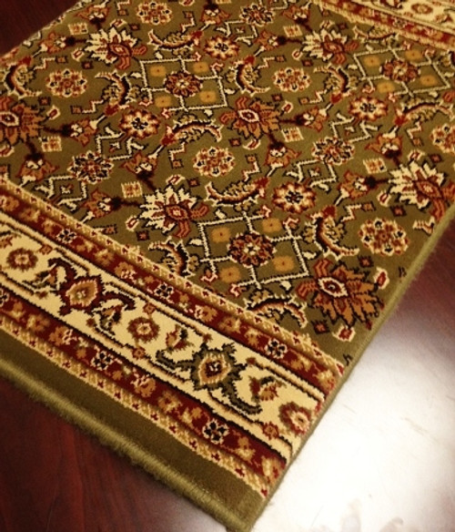 WO07 Olive Carpet Hallway and Stair Runner - 26" x 8 ft