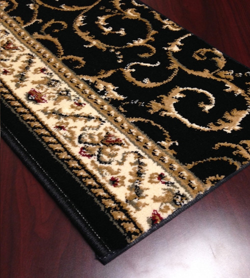 Como 1599 Black Carpet Hallway and Stair Runner - 26" x 22 ft