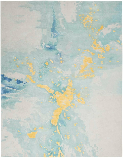 Nourison Prismatic PRS26 Seafoam Gold Rug