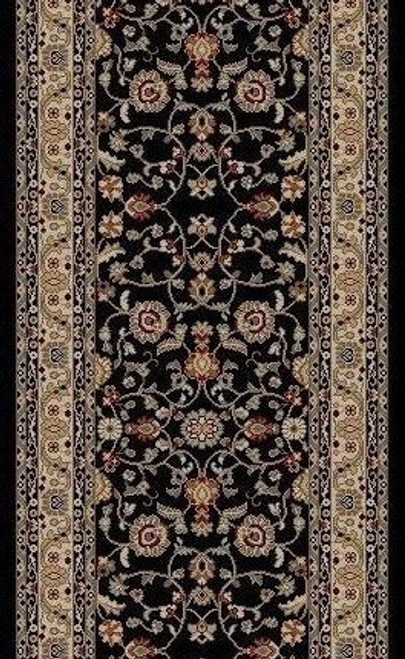 BRI06 Black Carpet Hallway and Stair Runner - 26" x 35 ft