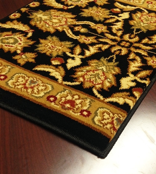 RIO01 Black Carpet Hallway and Stair Runner - 26" x 31 ft